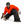 Person in hockey gear with roller skates on a white background